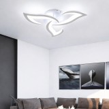 Lustra LED cu telecomanda LOTUS, 48W, 3 Petale, lumina Rece/Calda/Neutra, Dimabila, Alb