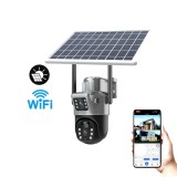 Camera Supraveghere Dubla 4G SIM Panou Solar 3+3MP Zoom 10x Gri