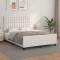 Cadru de pat cu tablie, alb, 140x190 cm, piele ecologica GartenMobel Dekor