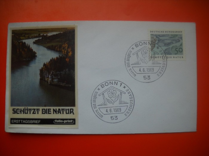 HOPCT PLIC S FDC NR 710 ANUL EUROPEAN PROTECTIA NATURII 1969 GERMANIA -NECIRCULAT