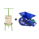 Cumpara ieftin Pachet zdrobitor struguri electric, 500 kg/h + teasc struguri, 32 litri Micul Fermier GF-0894+GF-1710