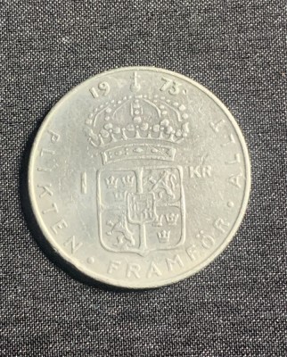 Moneda 1 coroana 1973 Suedia foto