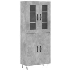 Dulap inalt, gri beton, 69,5x34x180, lemn compozit foto
