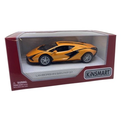 Macheta Lamborghini Sian, orange in window box 1/36 Kinsmart foto