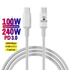 Cablu date si incarcare rapida 100/140/240W, PRESTIGE CHARGE&reg;, SuperFastCharge pentru Laptop, Samsung, Iphone 15, PREMIUM, USB-C la USB-C, Type C, 1m,