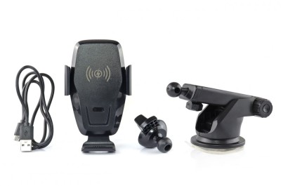 Suport auto cu incarcator wireless AMIO PHW-05, fixare cu ventuza, incarcare Qi, cu brat reglabil foto
