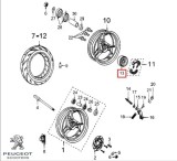 Butuc roata spate original Peugeot Elyseo (99-00) 4T LC 125cc
