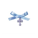 Cumpara ieftin Marturii pentru Botez, Cruciulite cu Fundita, Albastru deschis - 20buc la Punguta - MCB01