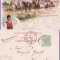 Tipuri- Port national roman - litografie, rara
