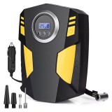Compresor auto digital 3 in 1, lumina LED, DC 12V, 120W, 35L min, Cablu de alimentare 3m, Oprire automata, Negru Galben, Oem