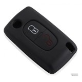 Husa Cheie Citroen Peugeot 2 Butoane Silicon Neagra AutoProtect KeyCars