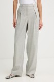 BOSS Orange pantaloni cu l&acirc;nă culoarea gri, drept, high waist, 50547679