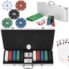 Set poker complet cu 500 jetoane, covoras verde si servieta din aluminiu, Oem