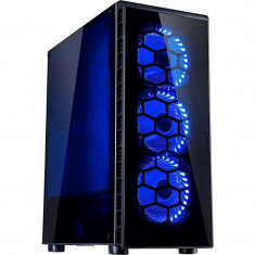 Carcasa Inter-Tech CXC2 Black, USB 3.0, Vent. incluse 3x 120mm LED Albastru foto