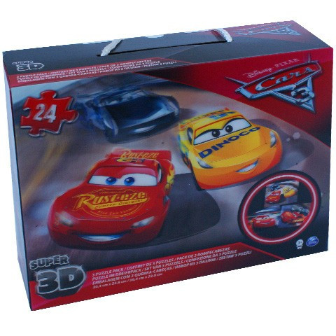 Puzzle 3D Fulger McQueen si Jackson Storm 3 x 24 Cars 3