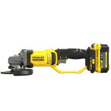 Polizor Unghiular 18V, Stanley Fatmax V20, 125 mm, 2 x 4.0 Ah, Cutie Depozitare HardWork ToolsRange