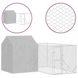 Cumpara ieftin Padoc exterior cu acoperis argintiu 4x4x2,5 m otel galvanizat