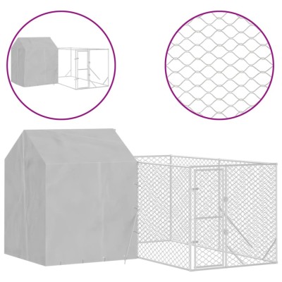 Padoc exterior cu acoperis argintiu 4x4x2,5 m otel galvanizat foto