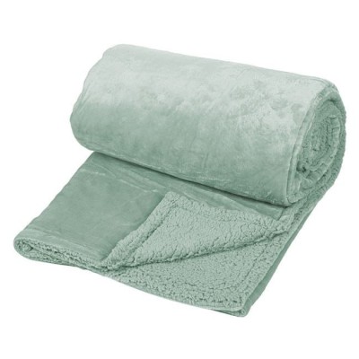 Patura Catifelata Verde Menta Sherpa 200x150cm foto