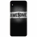 Husa silicon pentru Apple Iphone XS, Awesome Label Dark