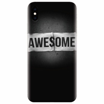 Husa silicon pentru Apple Iphone XS, Awesome Label Dark foto