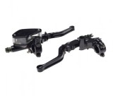 Set pompa frana si maneta si ambreiaj reglabile, culoare negru, suport oglinda M... Cod Produs: MX_NEW CNC90051B