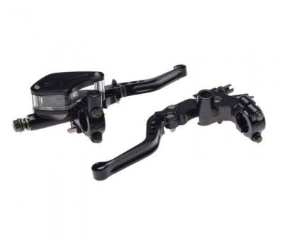 Set pompa frana si maneta si ambreiaj reglabile, culoare negru, suport oglinda M... Cod Produs: MX_NEW CNC90051B foto