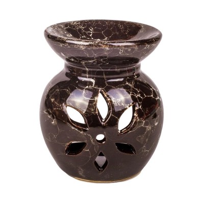 Suport ceramic pentru ulei parfumat, 6.5x8 cm, Maro, ATU-087249 foto