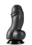 Dildo Fat Boys cu Ventuza, PVC, Negru, 19 cm