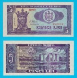 Moldova (p#6) 5 Lei 1992 aUNC+ &#039;Prima emisie de Lei&#039; serie: B.0022 852063