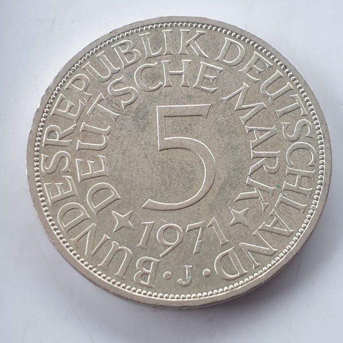 Germania 5 marci / mark 1971 J argint