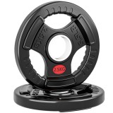 SPORTNOW Set Discuri de Greutate 2x2.5kg cu Gaură de 5cm și 3 M&acirc;nere din Oțel și Plastic | Aosom Romania
