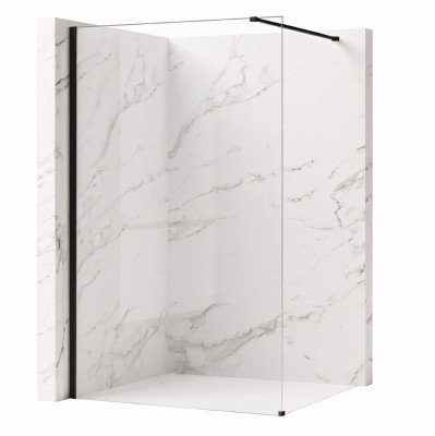 Paravan de dus Rea Flexi Transparent / Black 80 foto