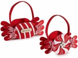 Set 2 gentute Craciun Bomboana textl rosu alb cm 22 x 8,5 x 12 H