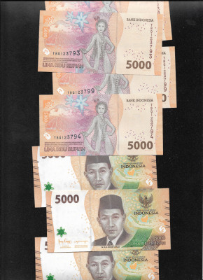 Indonezia 5000 5.000 rupii rupiah 2022 unc pret pe bucata foto