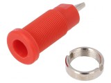 Soclu banană 2mm 10A 600V roșu pentru panou