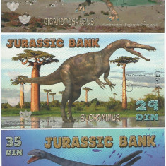 !!! RARR : FANTASY NOTES = JURASSIC BANK - 23 + 29 + 35 DIN 2015 - UNC / POLIMER