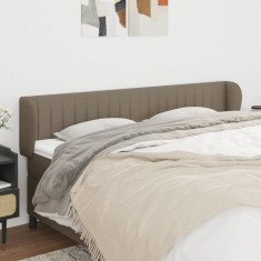 vidaXL Tăblie de pat cu aripioare gri taupe 183x23x78/88 cm textil foto