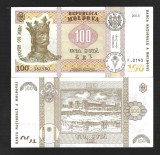 MOLDOVA 100 LEI 2015 , UNC , P - 25 c , necirculata , Semnatura Guvernator - Anca Dragu , necirculata
