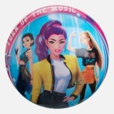 Minge de plaja din plastic, 23 cm, fuchsia, cu model muzica pop, CMCLASS