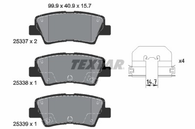 TEXTAR 2533703 Q+ set placute frana,frana disc foto