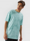 Tricou regular cu imprimeu pentru bărbați - verde marin, 4F Sportswear