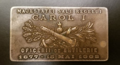 Medalie Regele Carol I Ofiterii de artilerie 1877 1902 foto