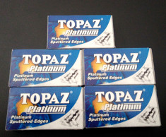 10 x Topaz Platinum rezerve lame de ras clasice barbierit clasic economice foto