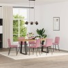 VidaXL Scaune de sufragerie, 6 buc, roz, catifea