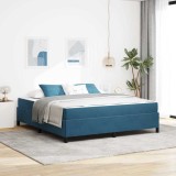 VidaXL Cadru de pat Albastru &icirc;nchis și alb 180 x 200 cm Catifea