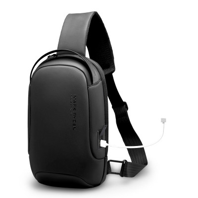 Geanta umar Smart Mark Ryden USB, impermeabila , buzunar pentru ipad 9.7 inch , negru , 32X20x12 cm foto