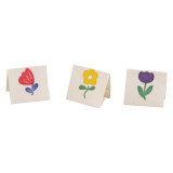 Set 3 etichete din bumbac Crisalida, dimensiuni 18 x 20 mm, Flori multicolor