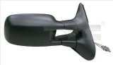 Oglinda exterioara stanga TYC Seat Inca 6K9 VW Caddy II 9K 192004, reglaj manual prin cablu Bowden, sticla plana, carcasa neagra, omologare ECE,