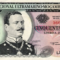 MOZAMBIC █ bancnota █ 50 Escudos █ 1970 █ P-111 █ UNC █ necirculata